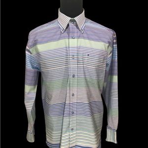Vintage Tommy Hilfiger multicolored button-down dress shirt.